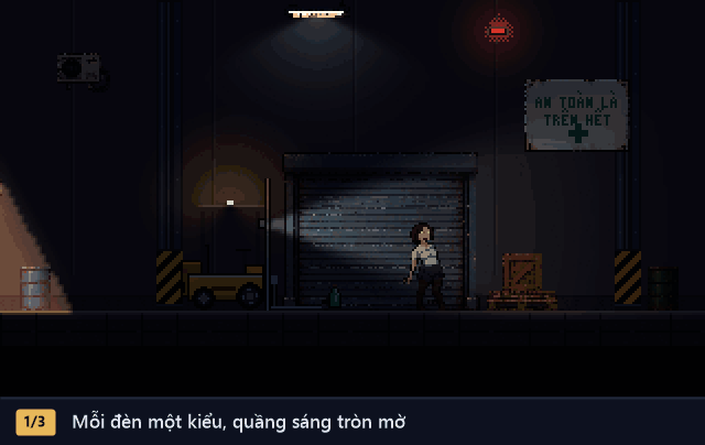 Zombie đi dưới chụp đèn trong xưởng mất điện
